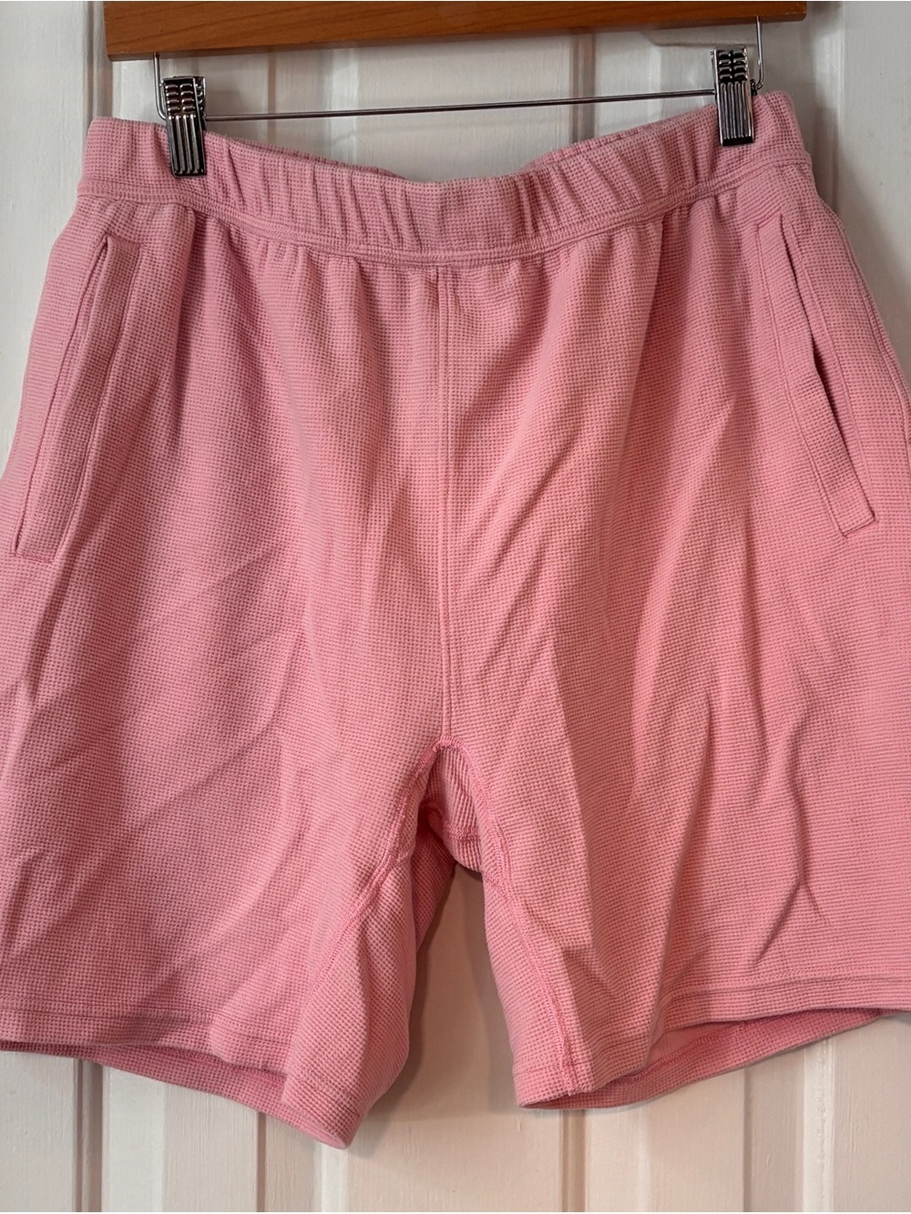Men's or women’s Pink Casual Waffle-Knit Shorts